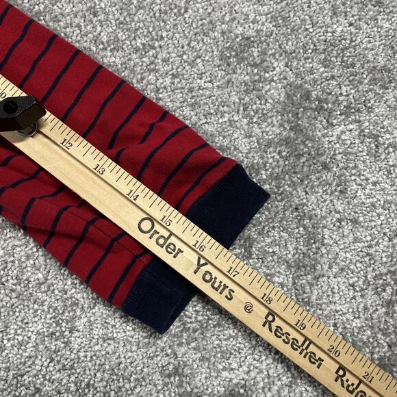 Lauren Ralph Lauren T Shirt Womens Medium Nautical Stripe Pocket Red Blouse - Picture 13 of 13